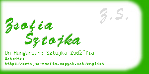 zsofia sztojka business card